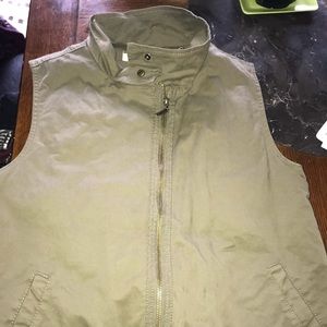 Max Jeans Olive Green Fuzzy Jean Vest